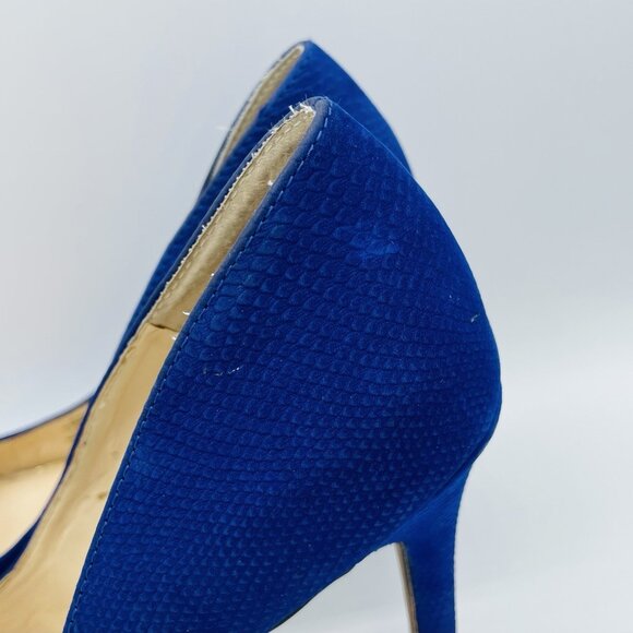 Jessica Simpson Heels Womens Size 7.5 M Blue Rony Leather Heel Stiletto Slip On - Picture 7 of 12